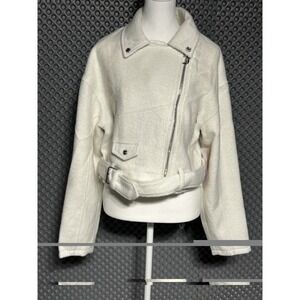 Juicy Couture Mohair Boxy Cropped Moto Jacket Women's L Brand New with Tags